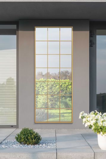 The Genestra - Gold Modern Window Garden Wall Mirror 79" X 31" (200CM X 80CM)