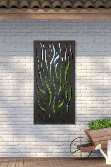 Amarelle Extra Large Metal Flame  Decorative Garden screen Mirror 120cm X 60cm